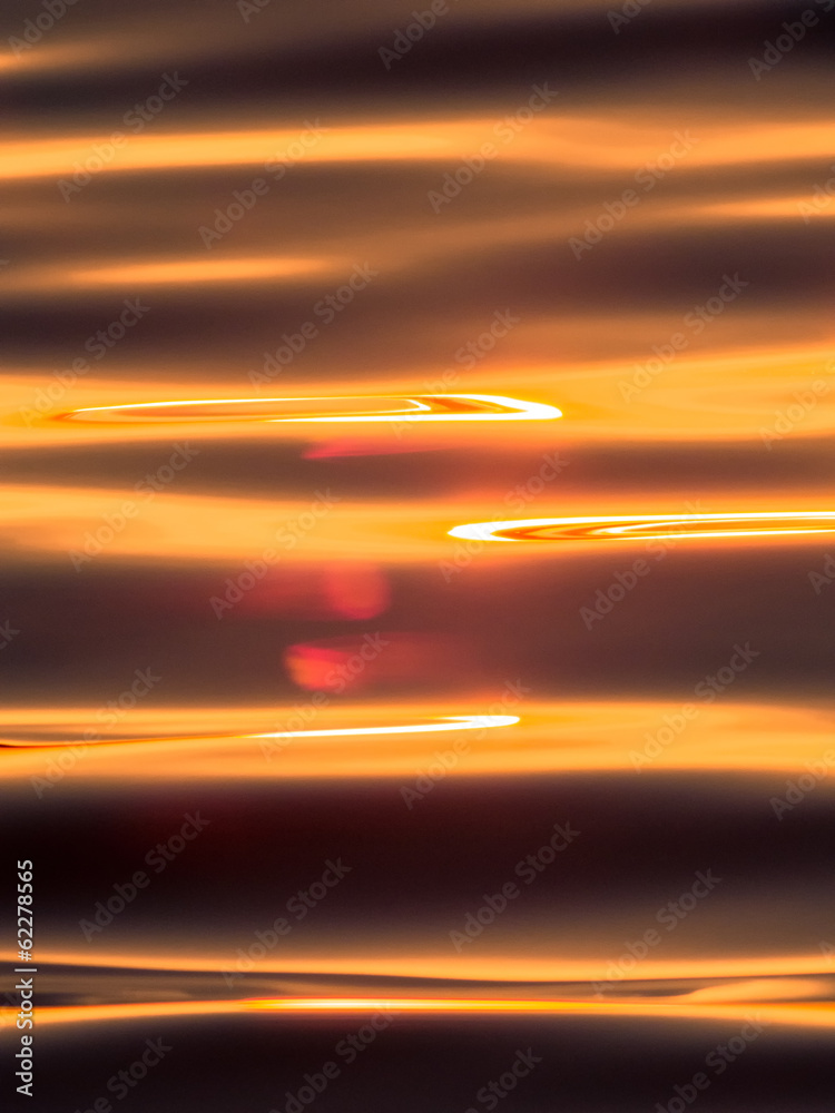 Close up image of the surface and underwater of sunset lake Close up image of the surface and underwater of sunset lake