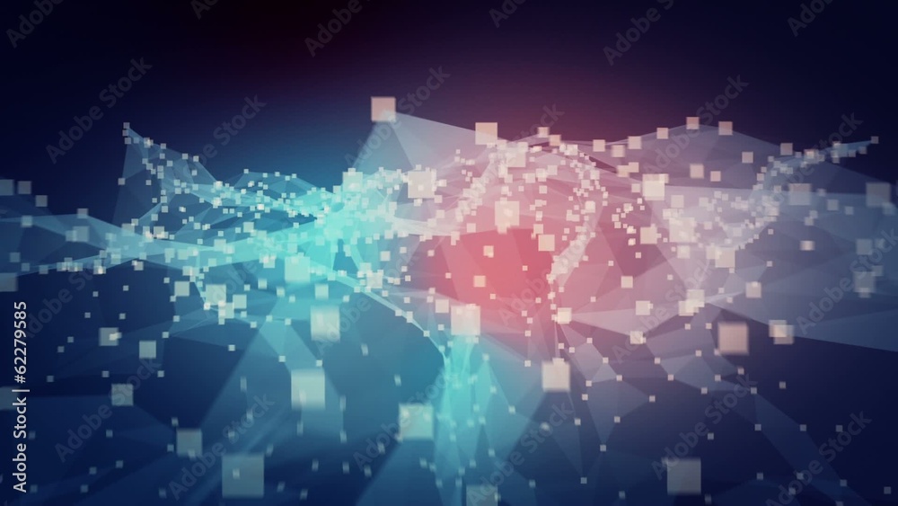 Stuttering network of squares on twisting geometric surface Stuttering network of squares on twisting geometric surface