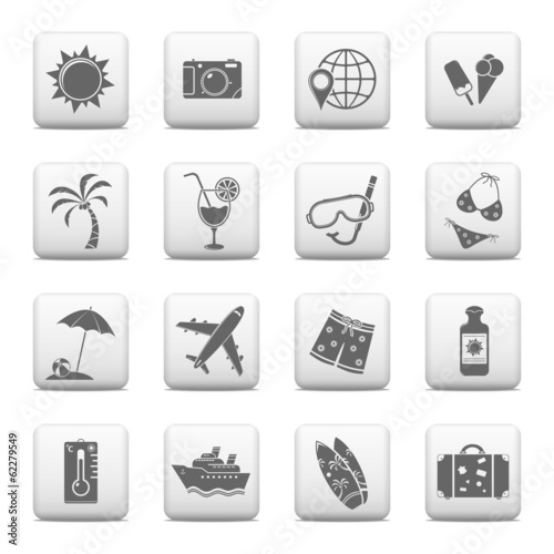 Web buttons, vacation icons