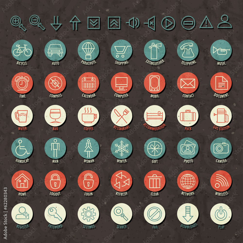 Retro Vintage style Icon collection