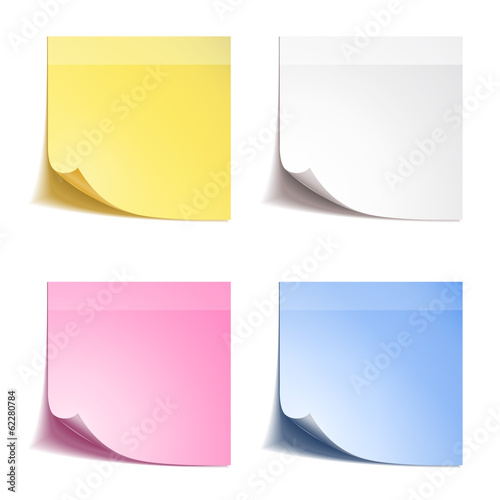 Sticks note paper on white background