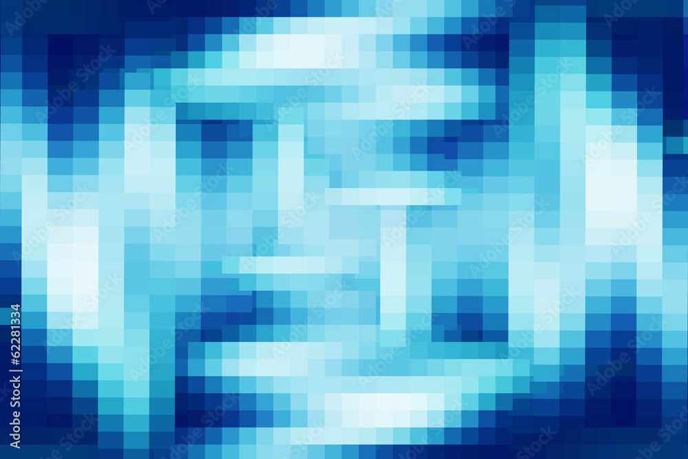 Blue pixel background.