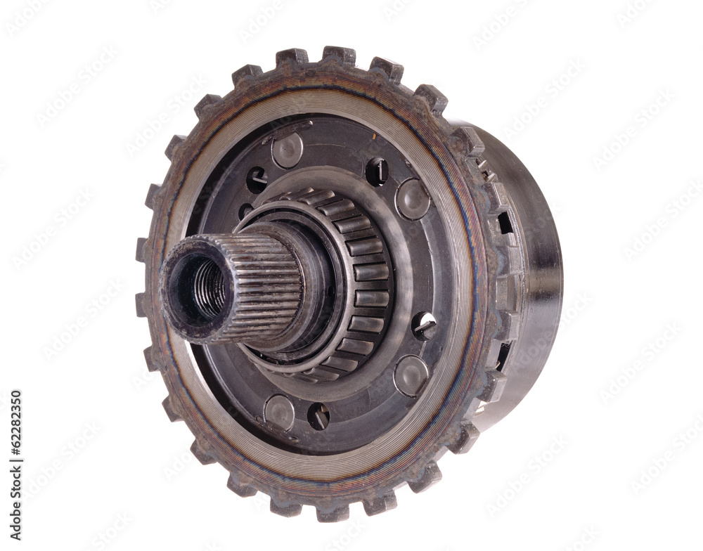 used automotive gears isolated on white used automotive gears isolated on white