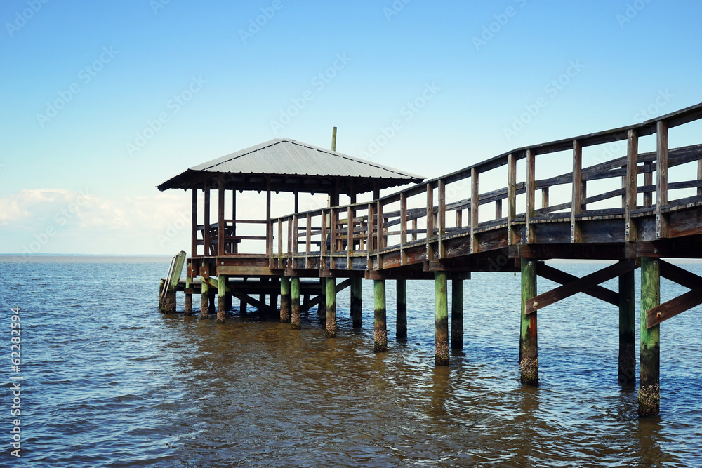 Rustic Wooden Fishing and Swimming Pier
