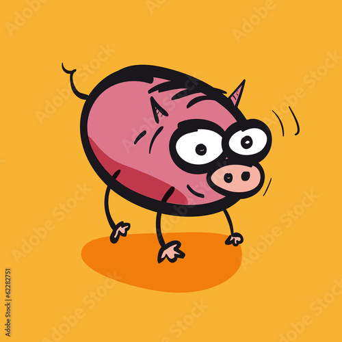 Pig funny cartoon