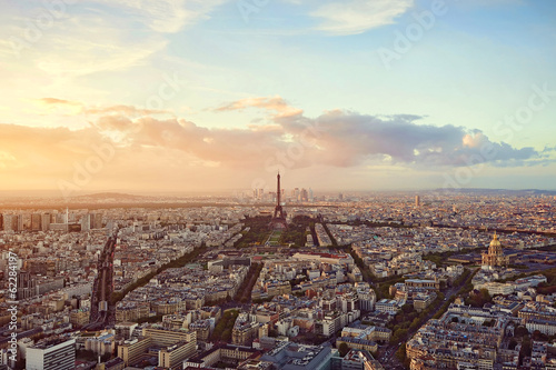 Paris - panoramic view of the Eiffel Tower
