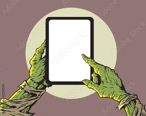 Zombie with tablet