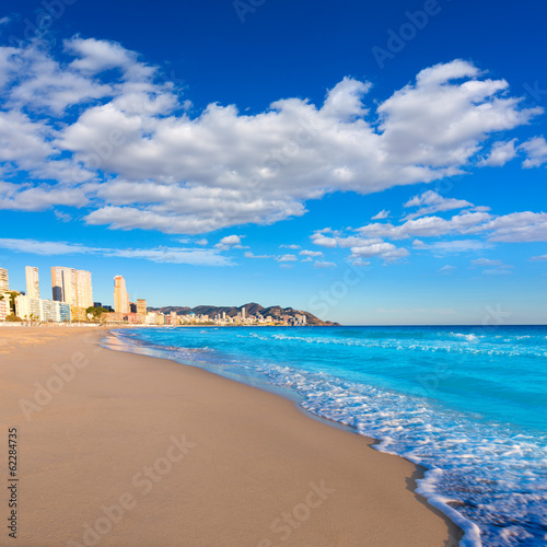 Benidorm Alicante playa de Poniente beach in Spain © lunamarina