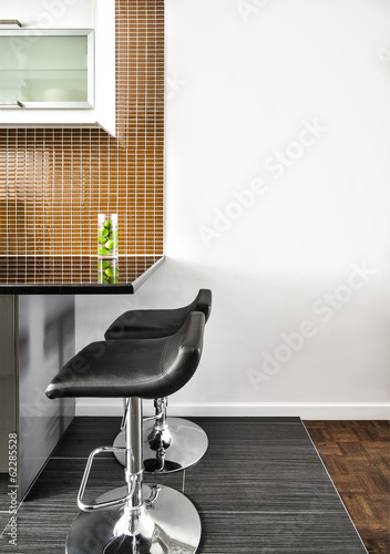 Modern Interior Room with beautiful Counter and Stools