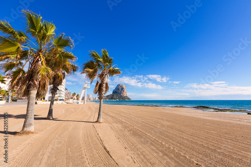 Fototapeta Naklejka Na Ścianę i Meble -  Calpe playa Arenal Bol beach near Penon Ifach Alicante
