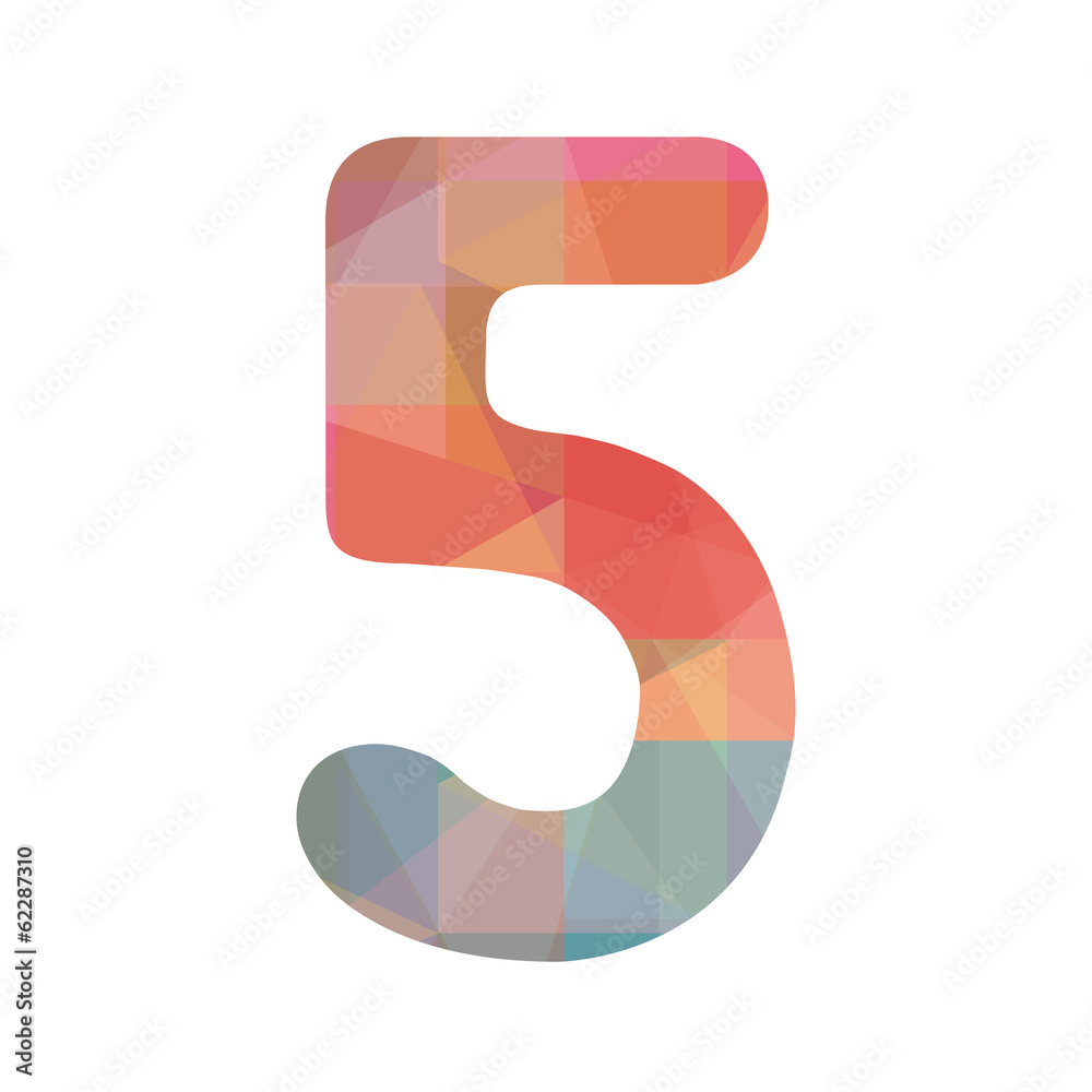 Colorful number five Colorful number five