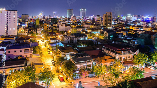 Phnom Penh at night cityscape