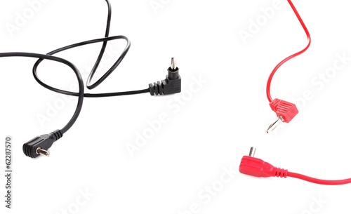 Red and black probes of multimeter isolated on white