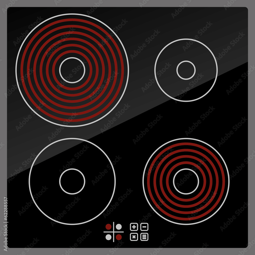 Kitchen Electric hob with ceramic surface and touch control Kitchen Electric hob with ceramic surface and touch control
