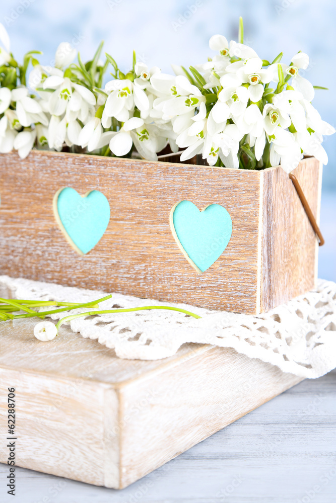 Beautiful spring composition with snowdrops Beautiful spring composition with snowdrops
