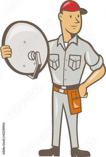 Cable TV Installer Guy Cartoon