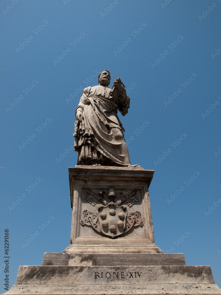 Sculpture of Bridge at the Holy Angel Castle in Rome