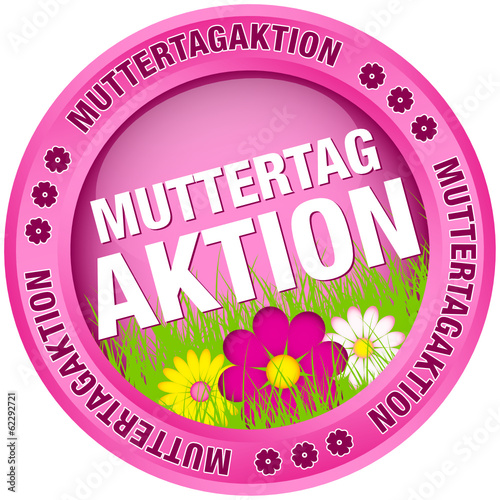 Button "Muttertagaktion" Blumen pink