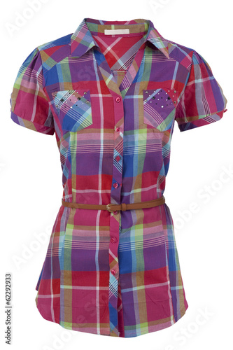 Woman plaid shirt isolated on a white background © demidoff