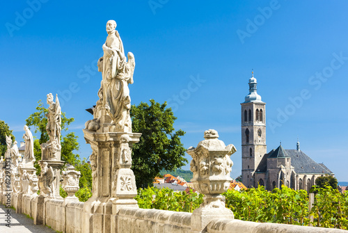 Church of St. James with vineyard at front, Kutna Hora, Czech Re photo