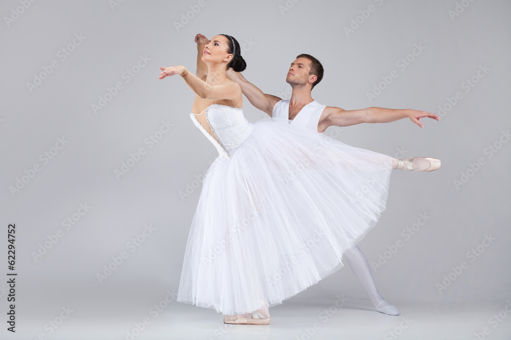 beautiful dancing couple performing ballet. beautiful dancing couple performing ballet.