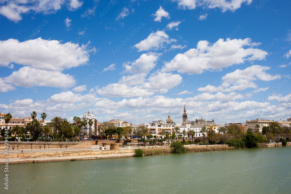 Fototapeta premium City of Seville and Guadalquivir River in Spain