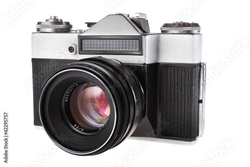 Plakat old camera on white background