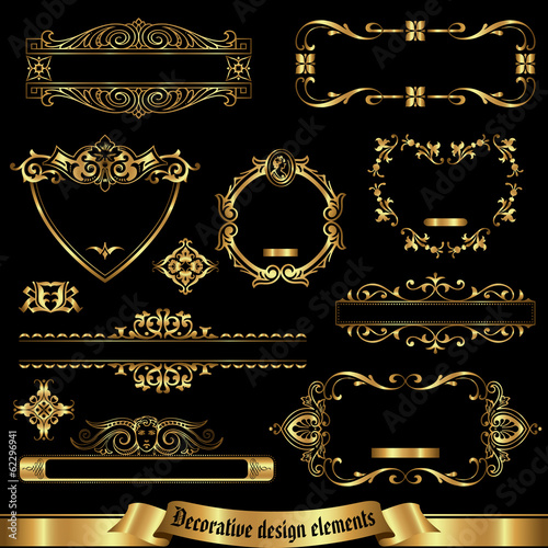 Decorative design elements in gold