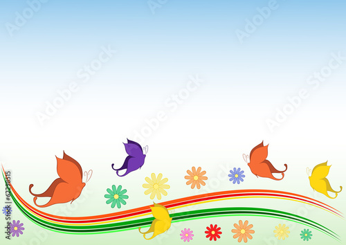 Sfondo farfalle e fiori
