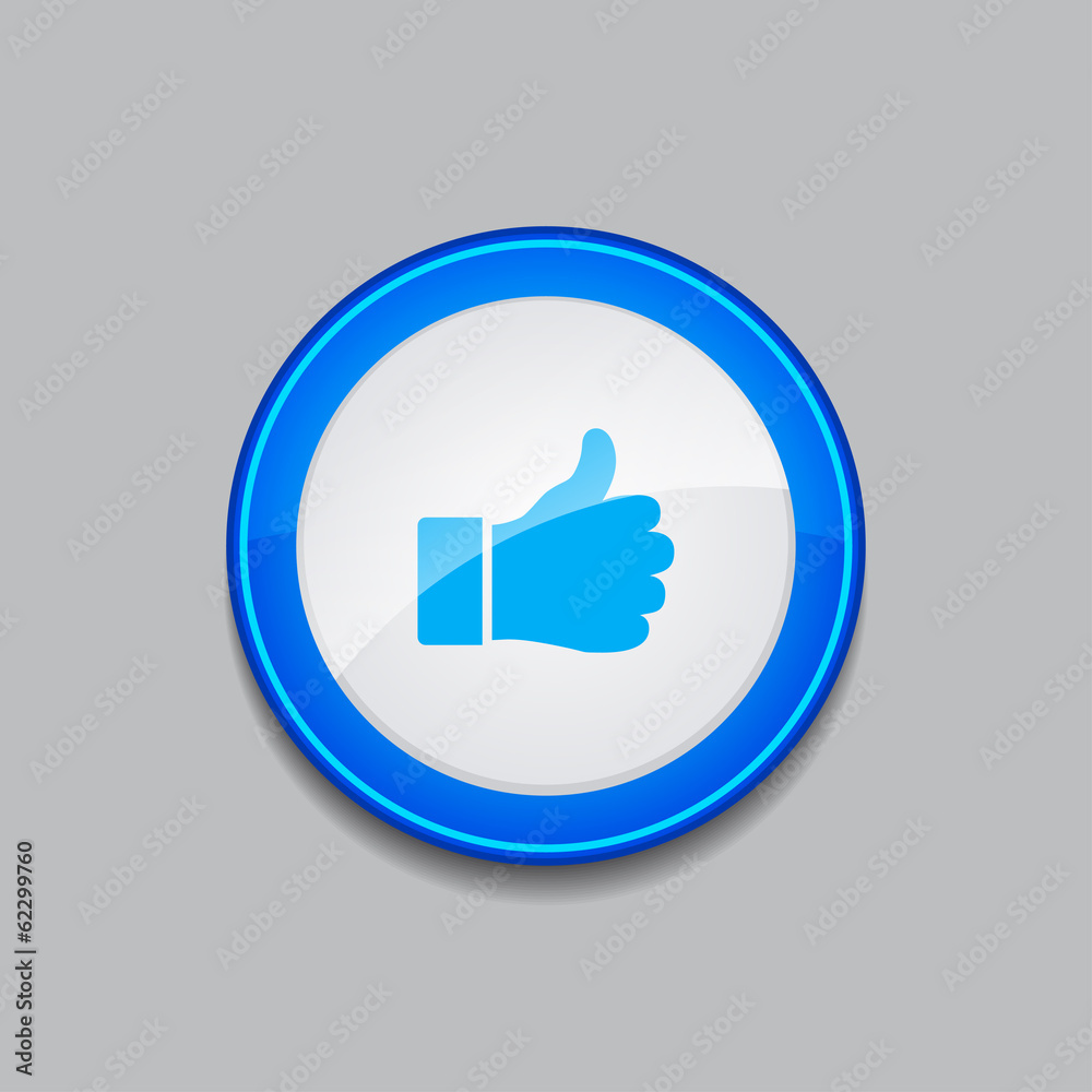 Thumbs Up Circular Vector Blue Web Icon Button Thumbs Up Circular Vector Blue Web Icon Button