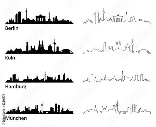 Skyline Berlin Köln Hamburg München