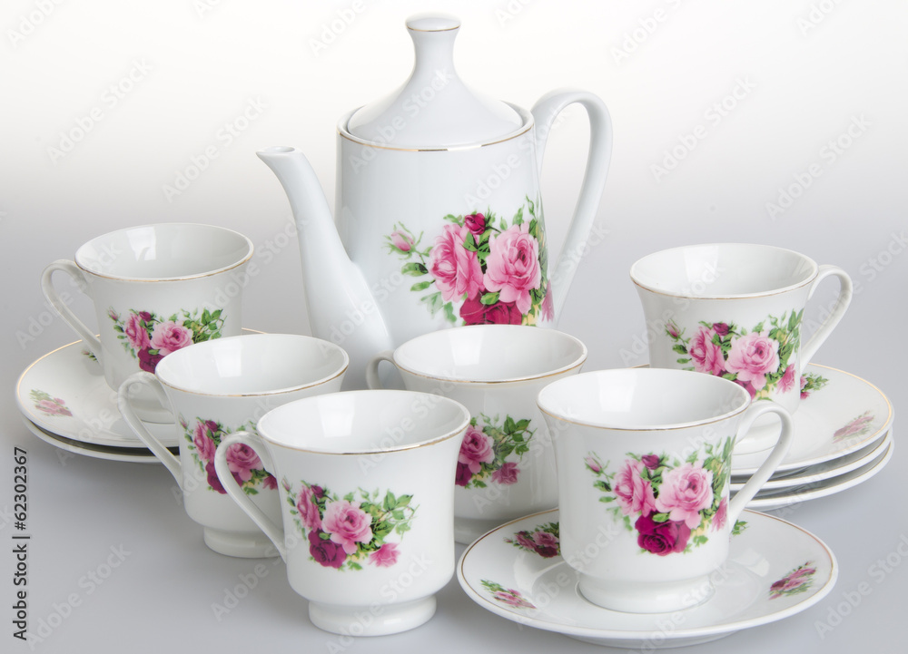 Fototapeta premium tea sets. tea sets on a background
