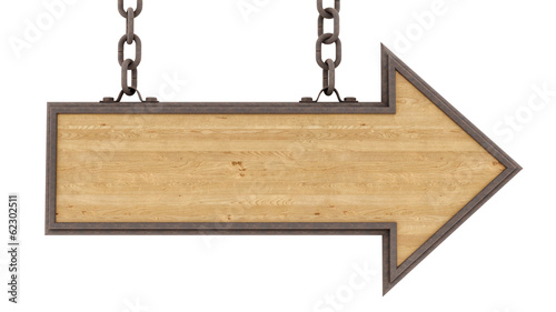 render of a wood sign, isolated on white