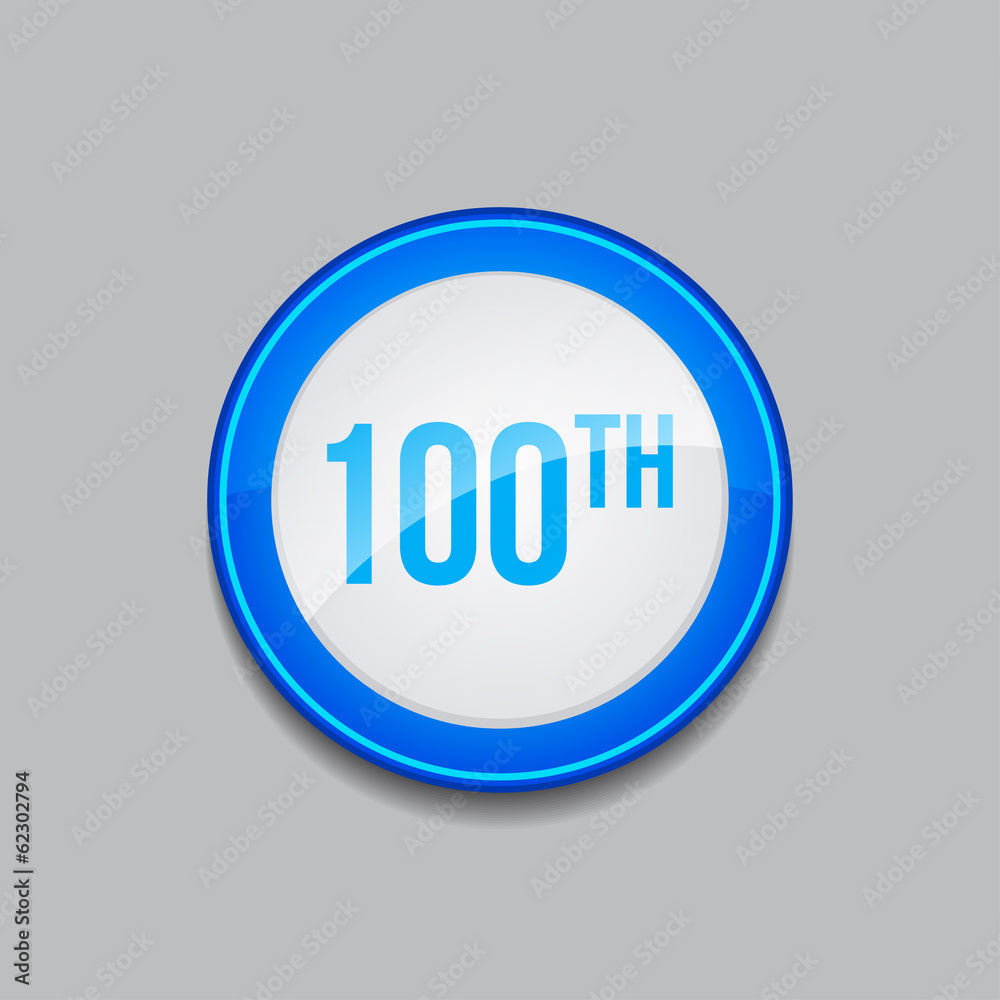 100th Circular Vector Blue Web Icon Button 100th Circular Vector Blue Web Icon Button