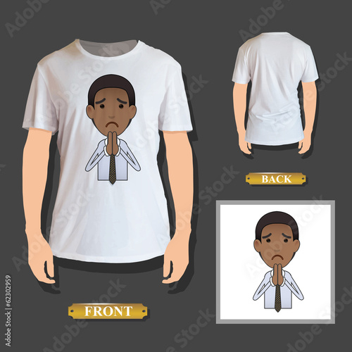 businessman pleading printed on shirt. Vector design