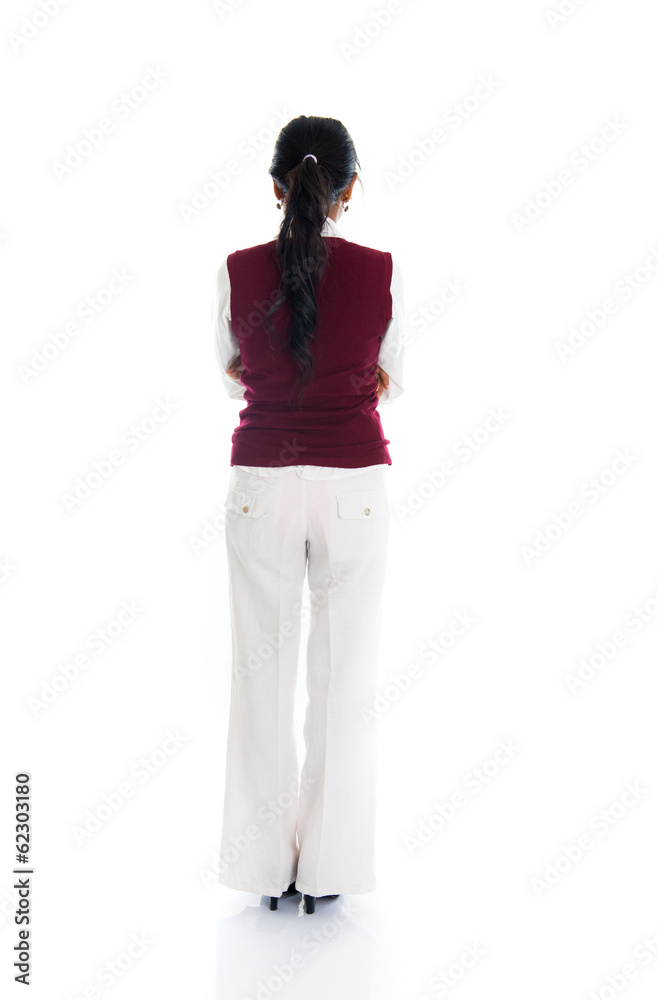 Back view of female, isolated on white background Back view of female, isolated on white background