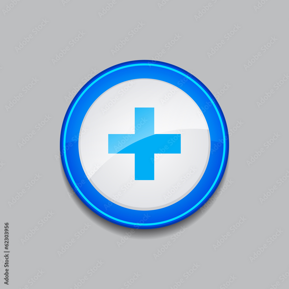 Plus Circular Vector Blue Web Icon Button Plus Circular Vector Blue Web Icon Button