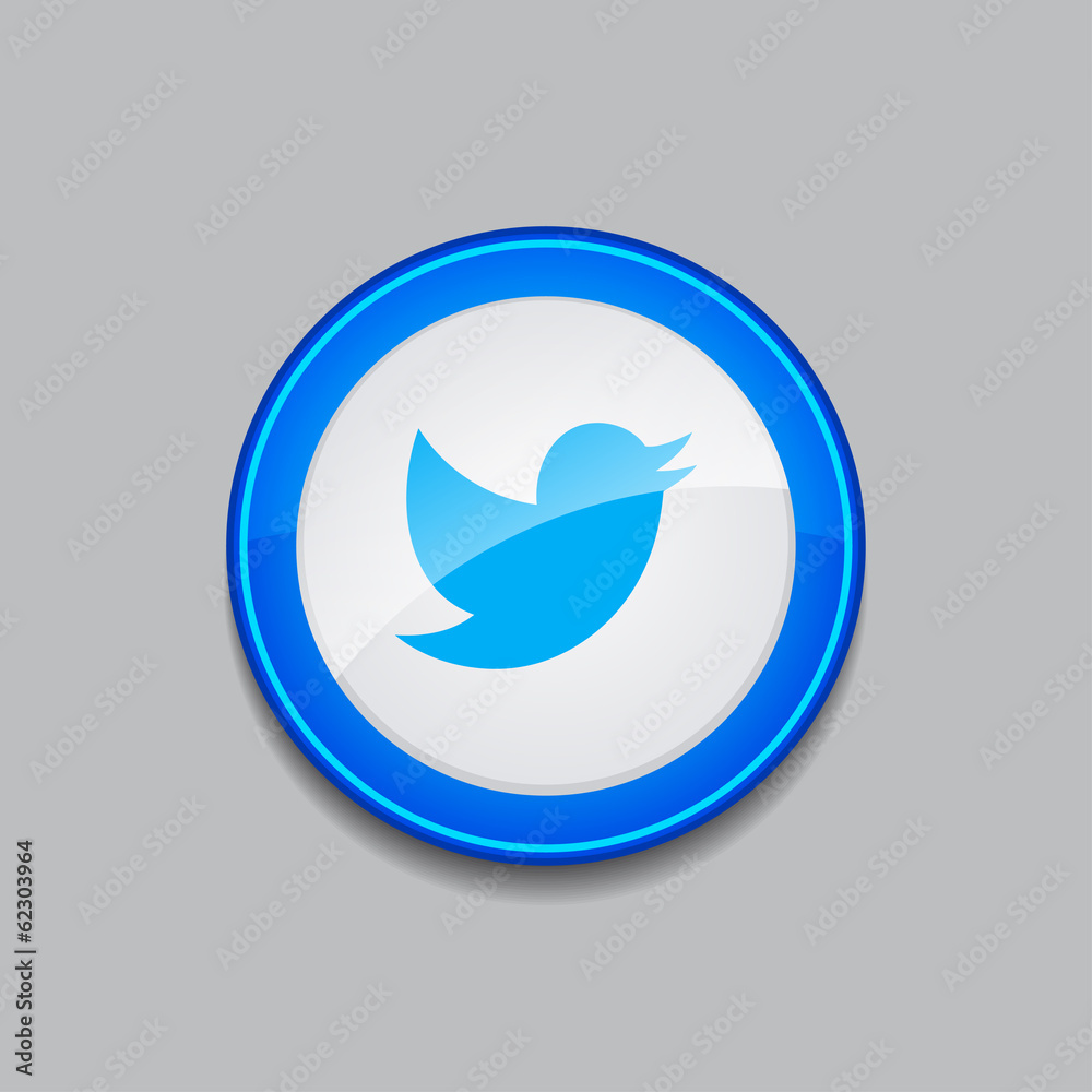 Bird 3d Rounded Blue Vector Icon Button Bird 3d Rounded Blue Vector Icon Button