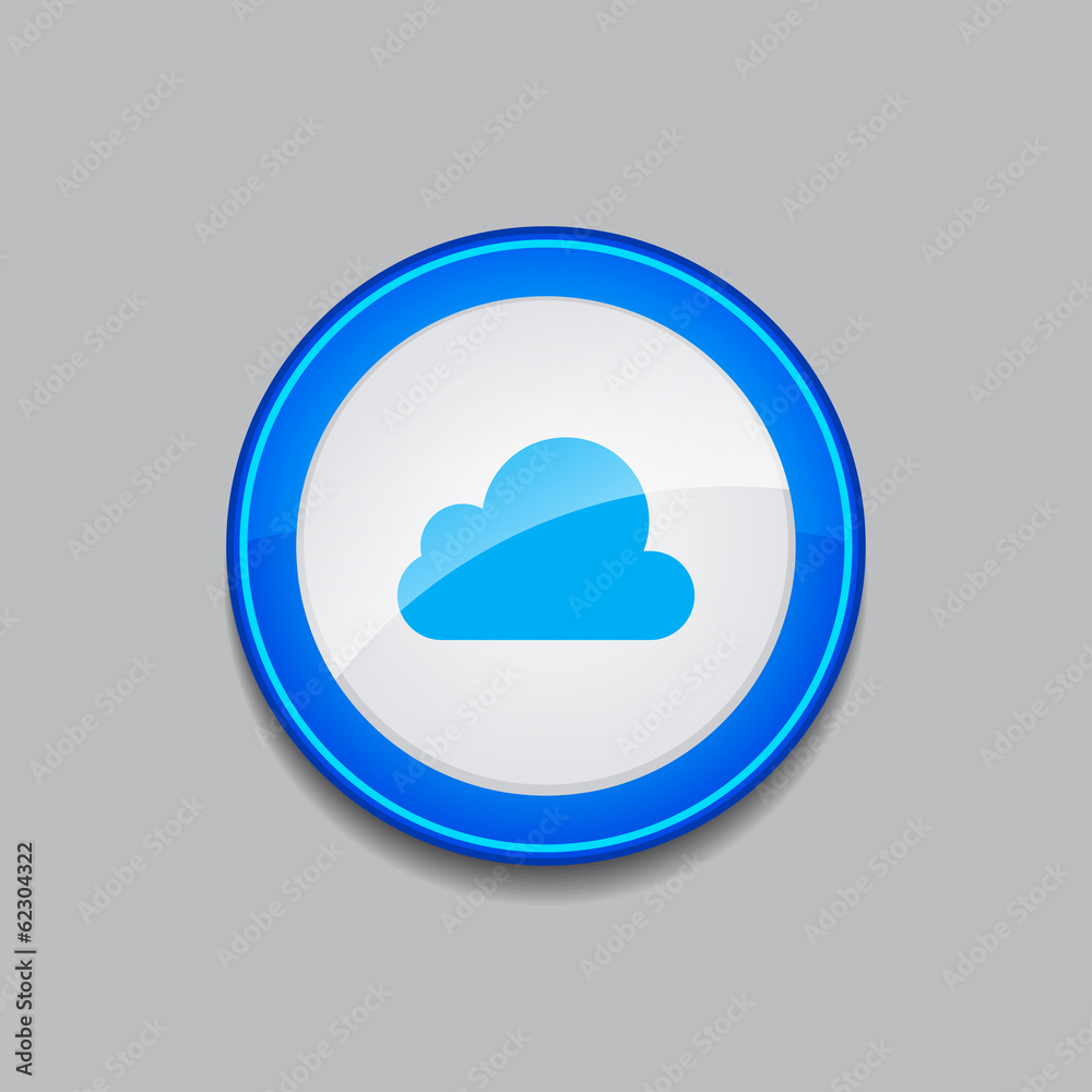 Cloud Circular Vector Blue Web Icon Button Cloud Circular Vector Blue Web Icon Button