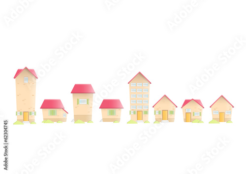 Cute traditional houses over white background. Vector design