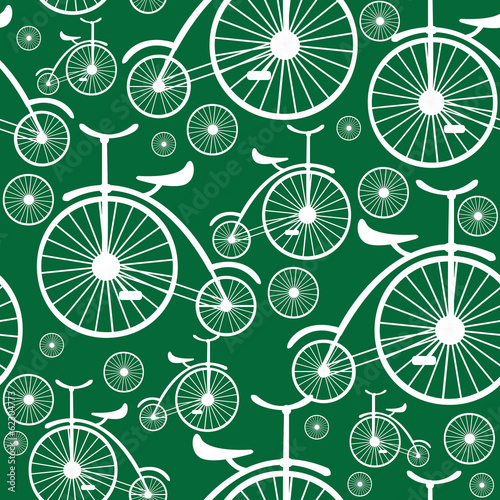 retro bicycle seamless pattern