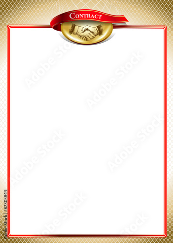 Illustrated paper of contract. Vector illustration