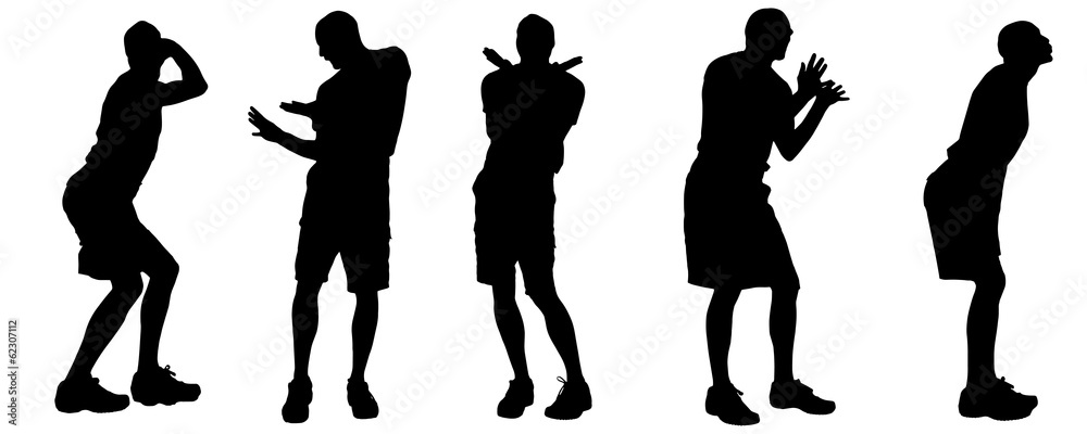 Vector silhouettes of gay.