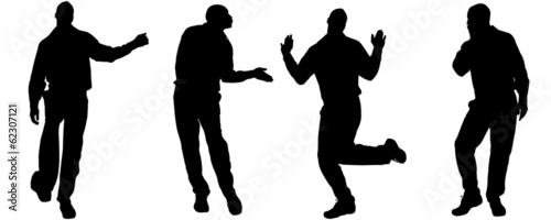 Vector silhouettes of gay.