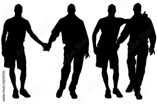 Vector silhouettes of gay.