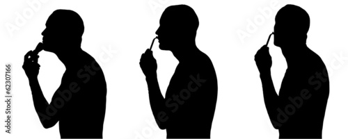 Vector silhouette of man.