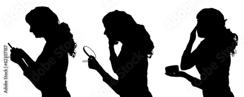 Vector silhouette of woman.