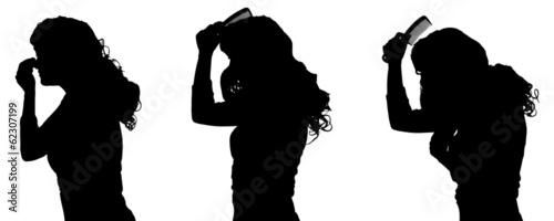 Vector silhouette of woman.