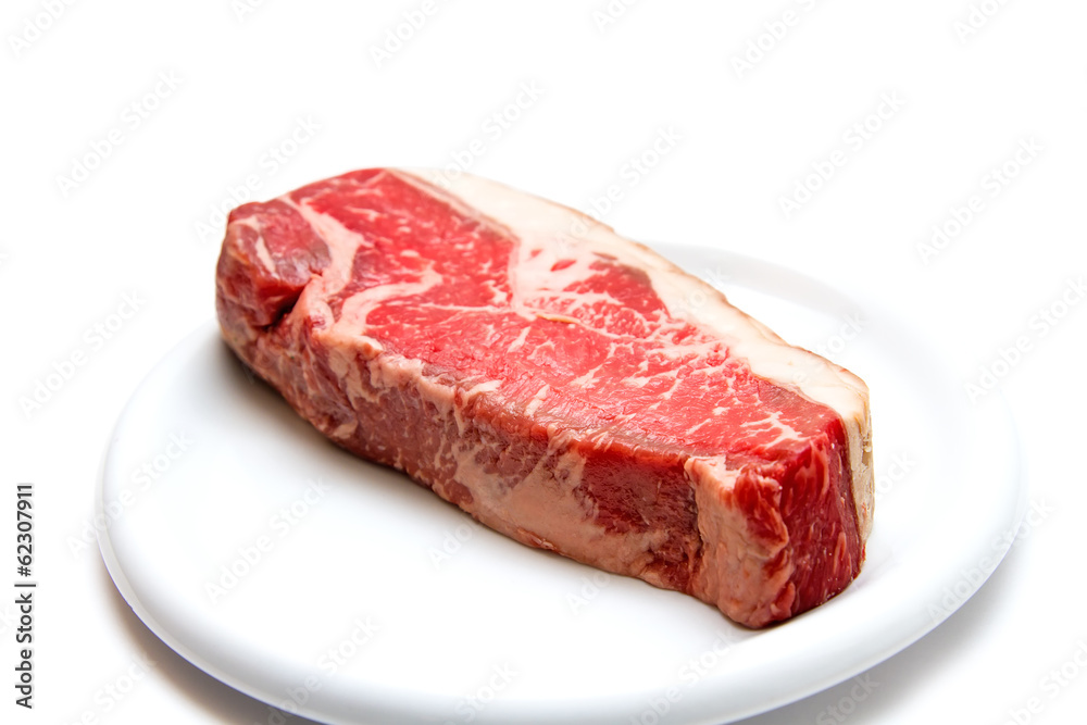 Raw dry aged steak