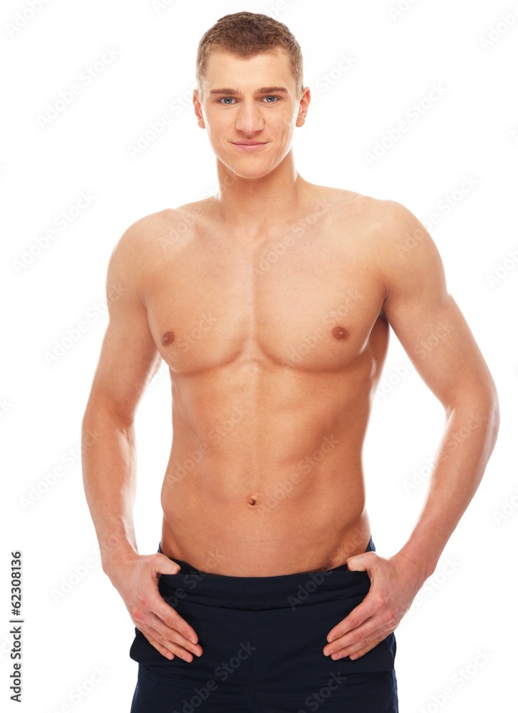 Handsome young man with muscular torso